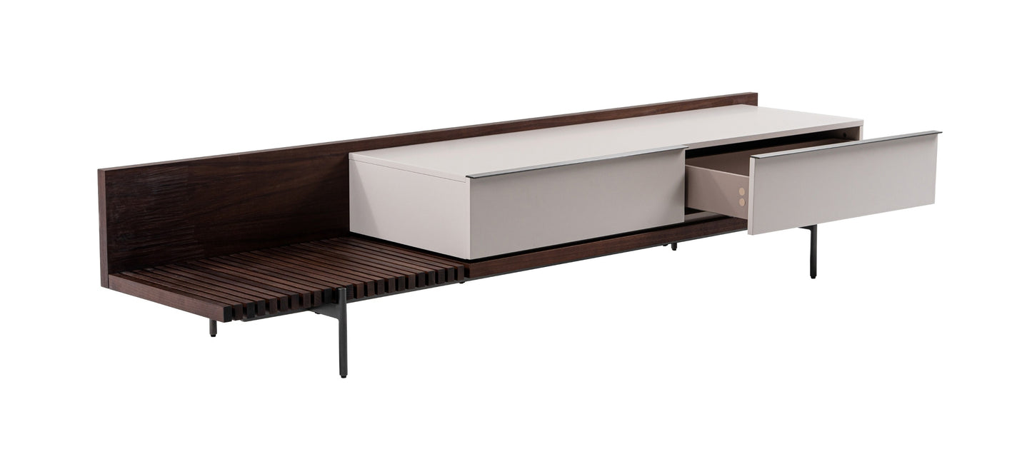 Modrest Colima Modern Matte Beige Walnut TV Stand