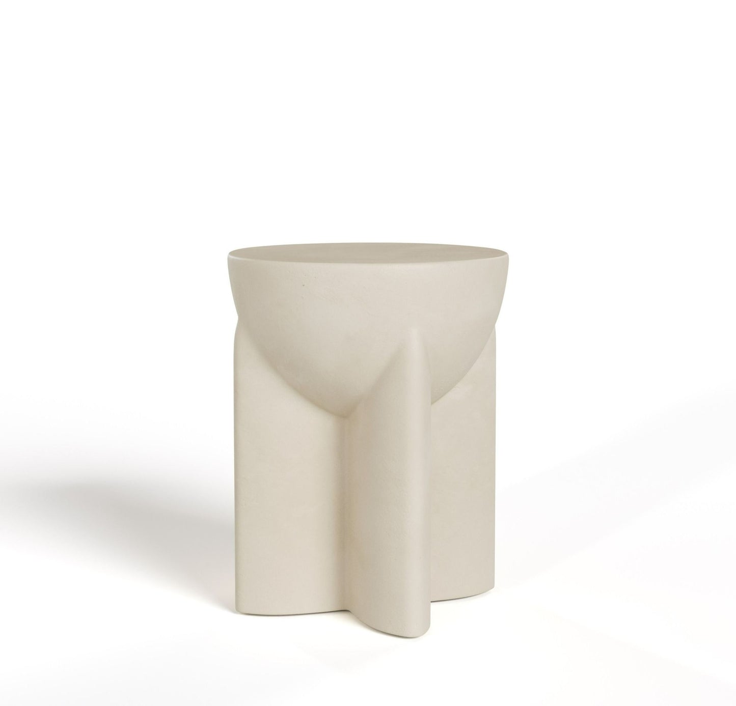 Modrest Elsa Modern Beige Concrete Round End Table