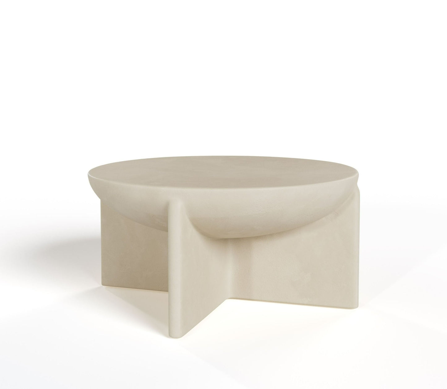 Modrest Elsa Modern Beige Concrete Round Coffee Table