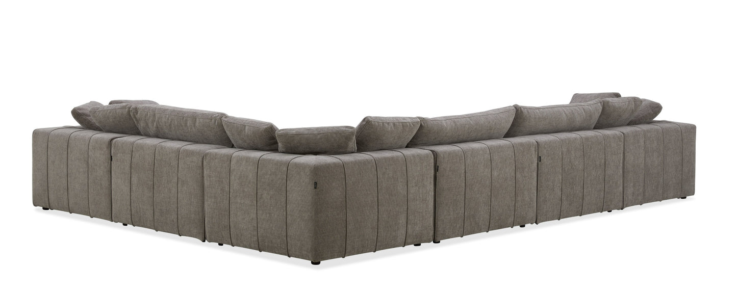 Divani Casa Vicki Modern Grey Fabric Modular Sectional Sofa Ottoman
