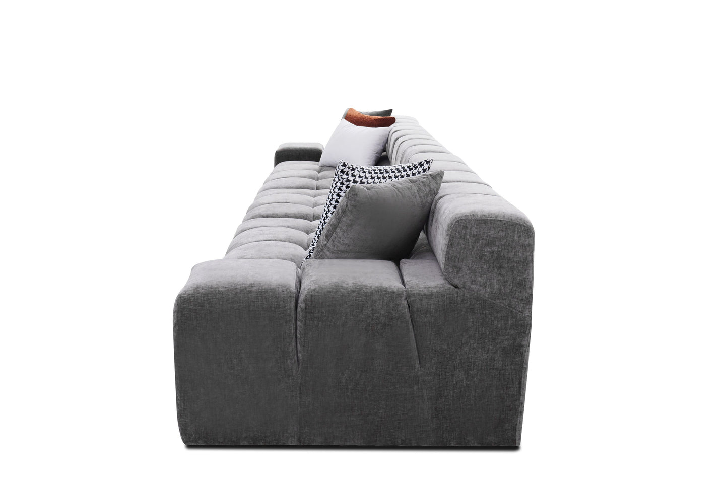 Divani Casa Rhonda Modern Grey Fabric 4-Seater Sofa