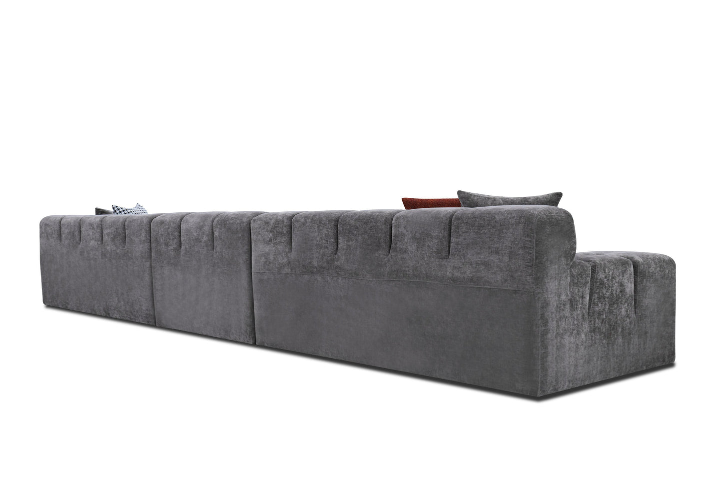 Divani Casa Rhonda Modern Grey Fabric 4-Seater Sofa