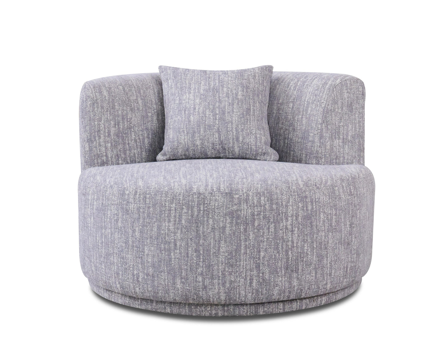 Divani Casa Beau Modern Light Grey Fabric Sectional Sofa With 2 Swirling Chair