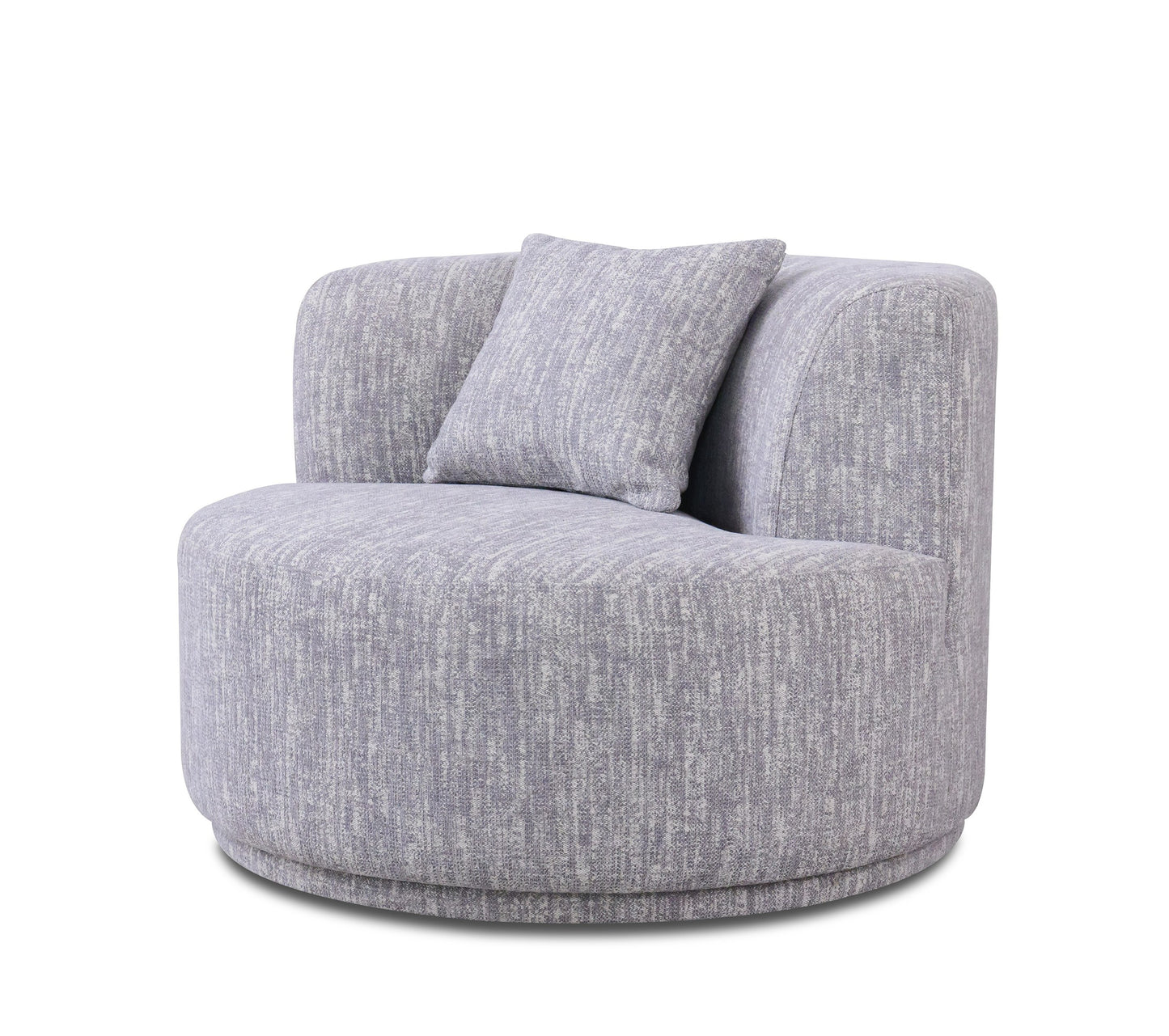 Divani Casa Beau Modern Light Grey Fabric Sectional Sofa With 2 Swirling Chair