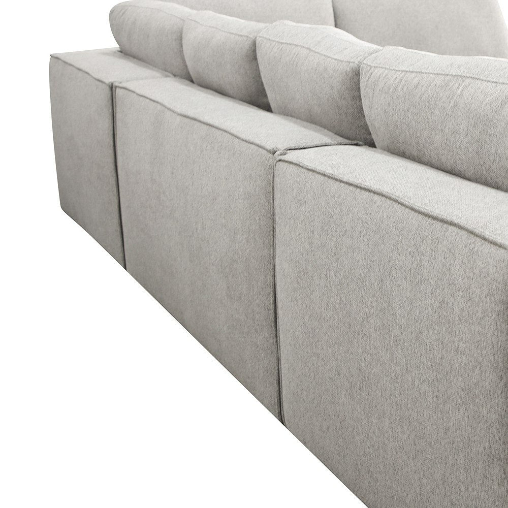 Divani Casa Lulu Modern Light Grey Fabric Modular Sectional Sofa w/ Right Facing Chaise