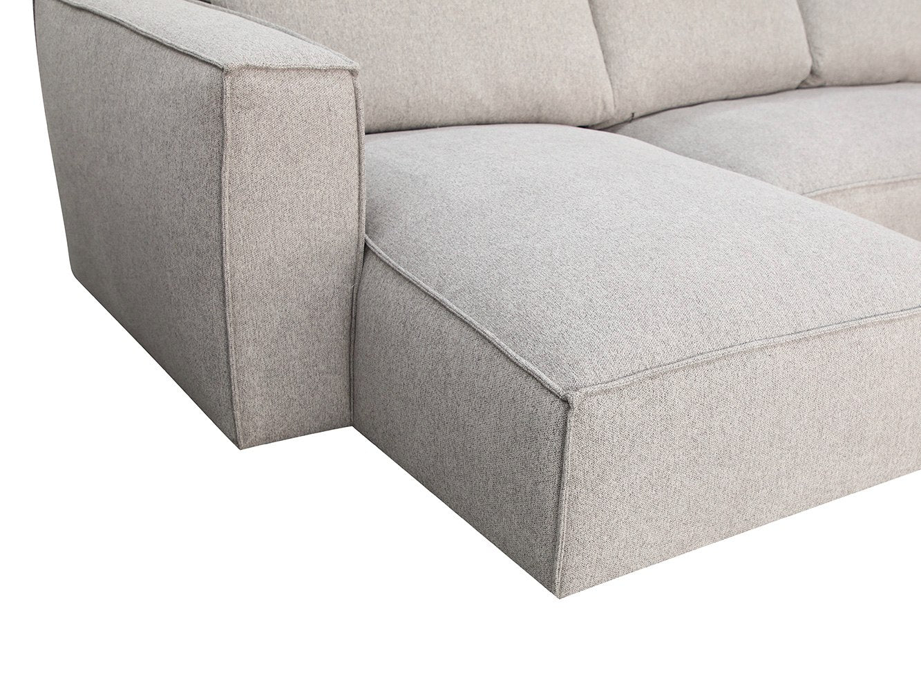 Divani Casa Lulu Modern Light Grey Fabric Modular Sectional Sofa w/ Right Facing Chaise