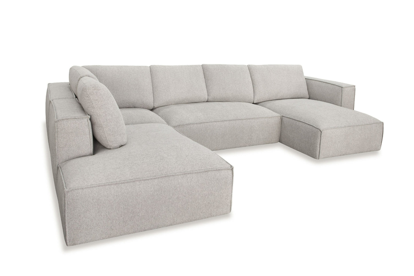 Divani Casa Lulu Modern Light Grey Fabric Modular Sectional Sofa w/ Right Facing Chaise