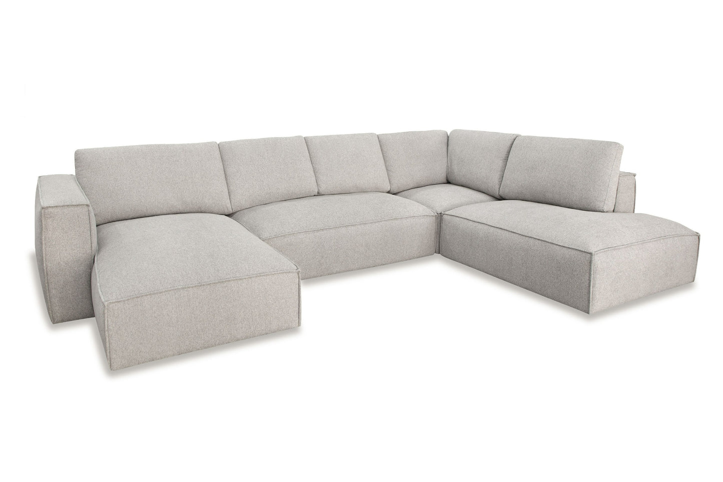 Divani Casa Lulu Modern Light Grey Fabric Modular Sectional Sofa w/ Left Facing Chaise