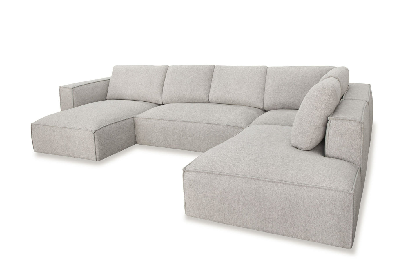 Divani Casa Lulu Modern Light Grey Fabric Modular Sectional Sofa w/ Left Facing Chaise