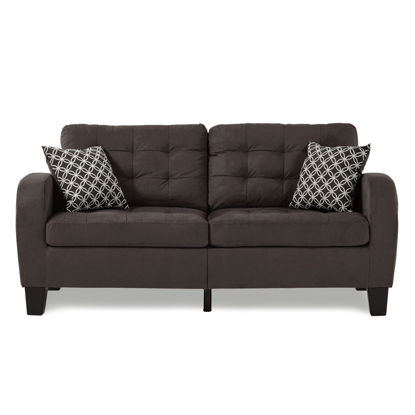 Homelegance Sinclair Sectional Sofa in Chocolate with Decorative Pillows 8202CH-3