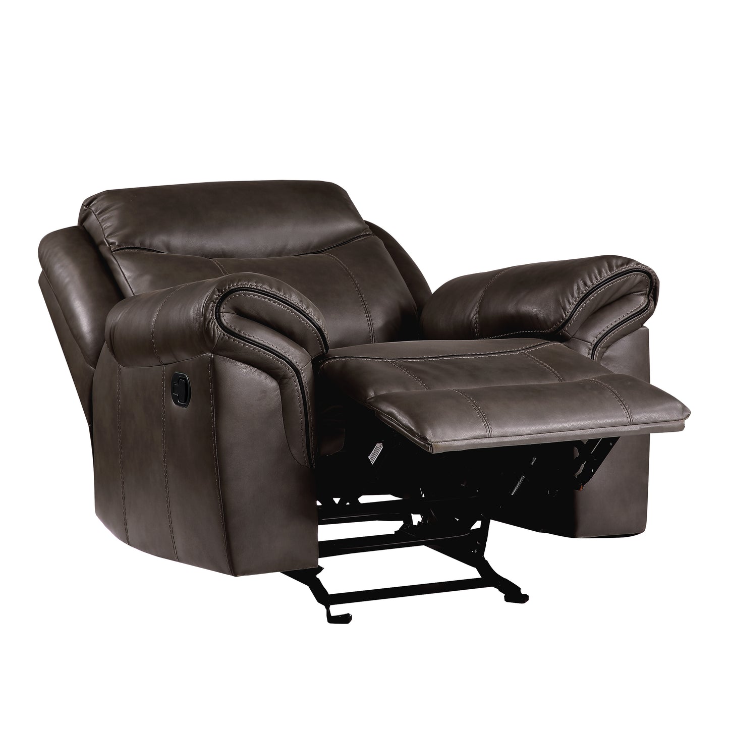 Homelegance Aram Glider Recliner Dark Brown Upholstered Reclining Chair 8206BRW-1