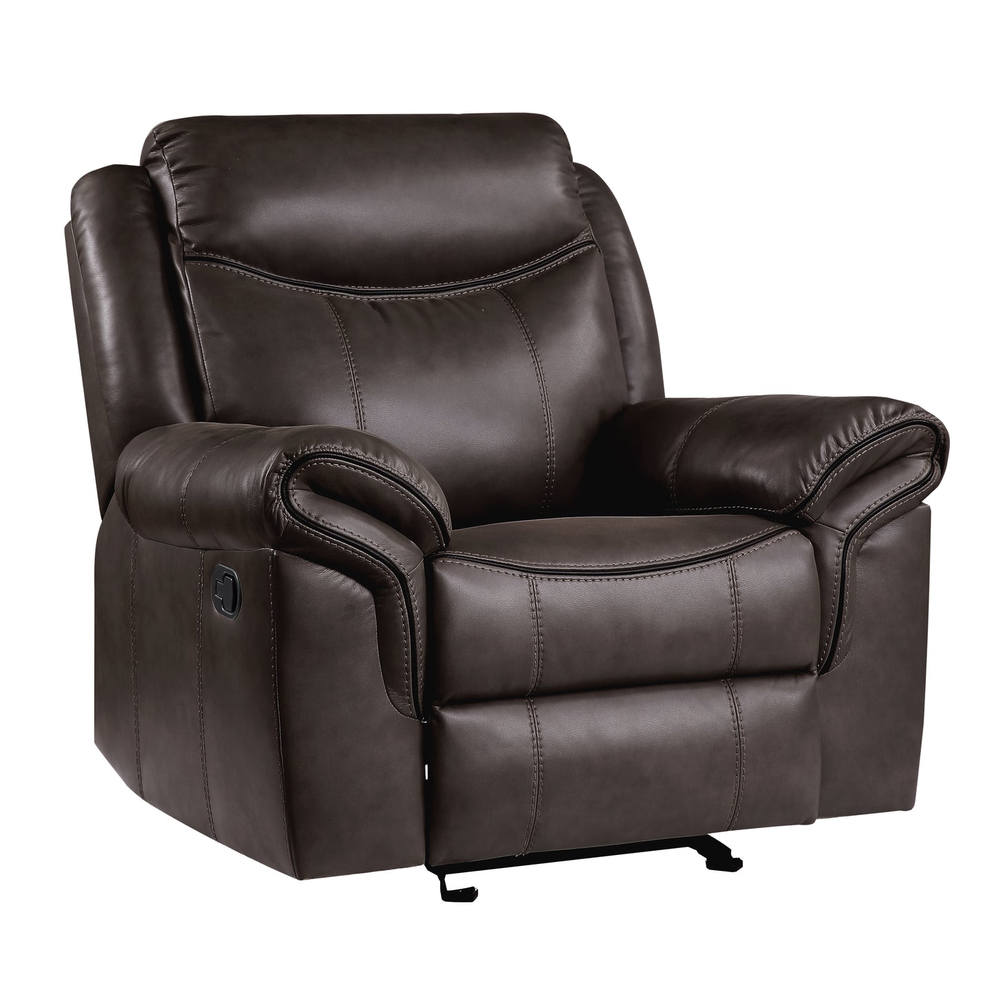 Homelegance Aram Glider Recliner Dark Brown Upholstered Reclining Chair 8206BRW-1