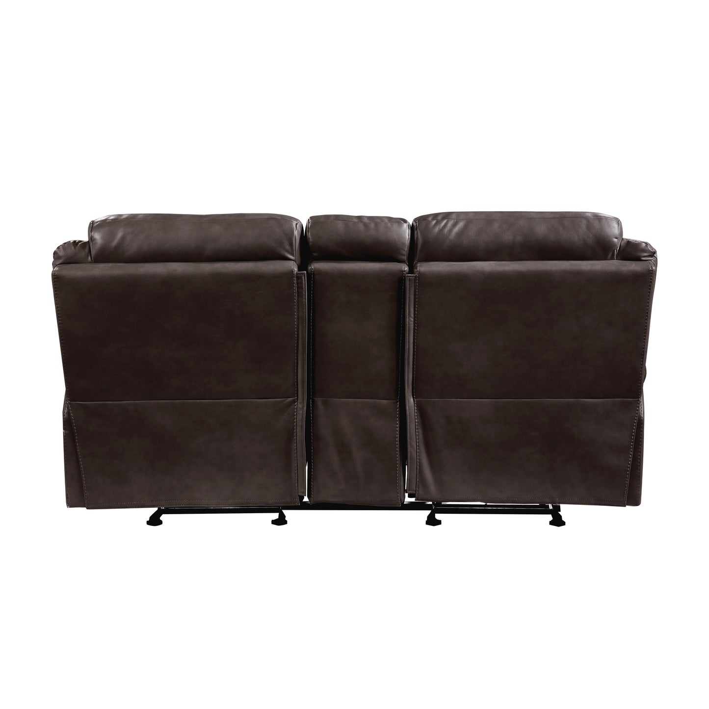 Homelegance Aram Dark Brown Glider Reclining Loveseat with Center Console 8206BRW-2