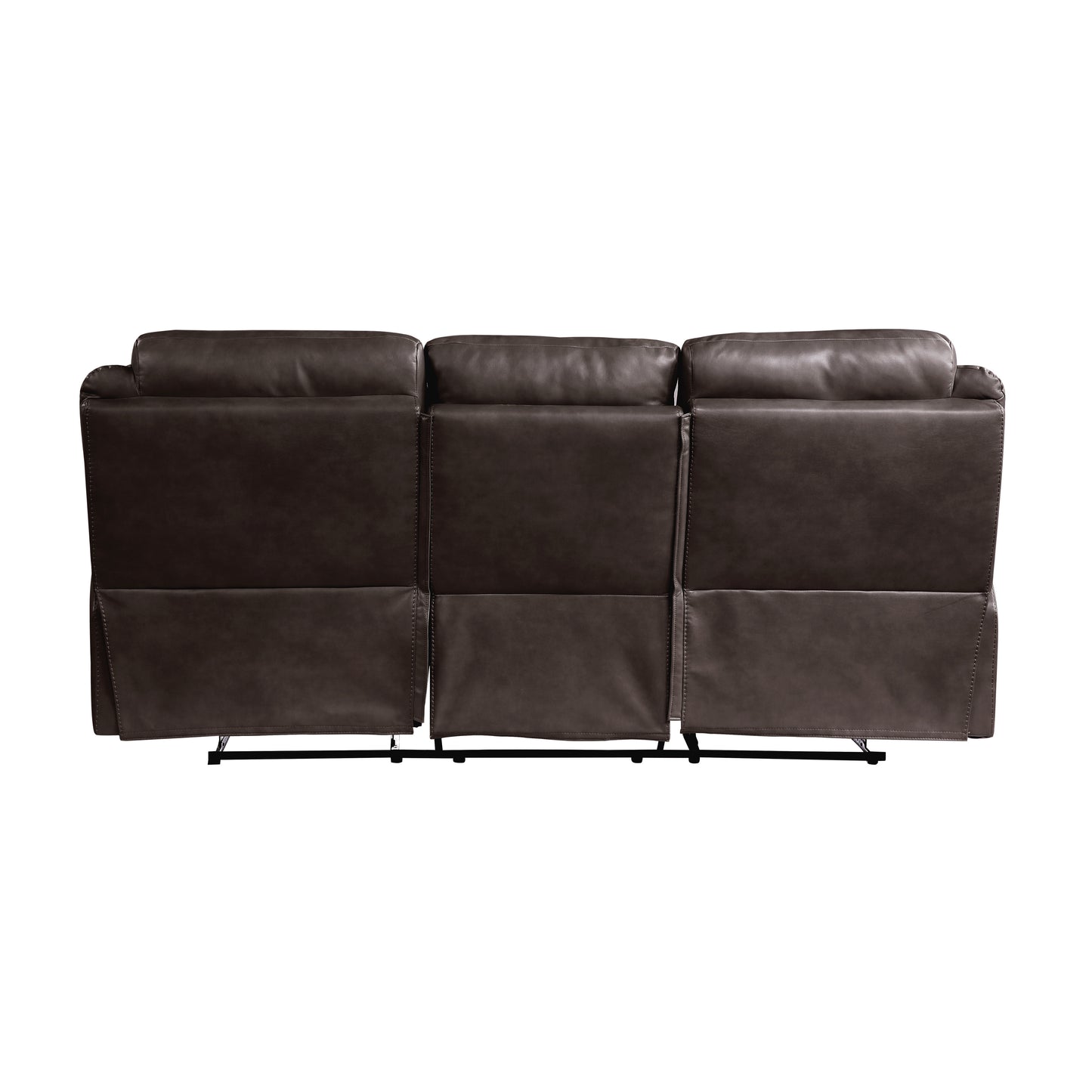 Homelegance Aram Dark Brown Faux Leather Double Reclining Sectional Sofa 8206BRW-3