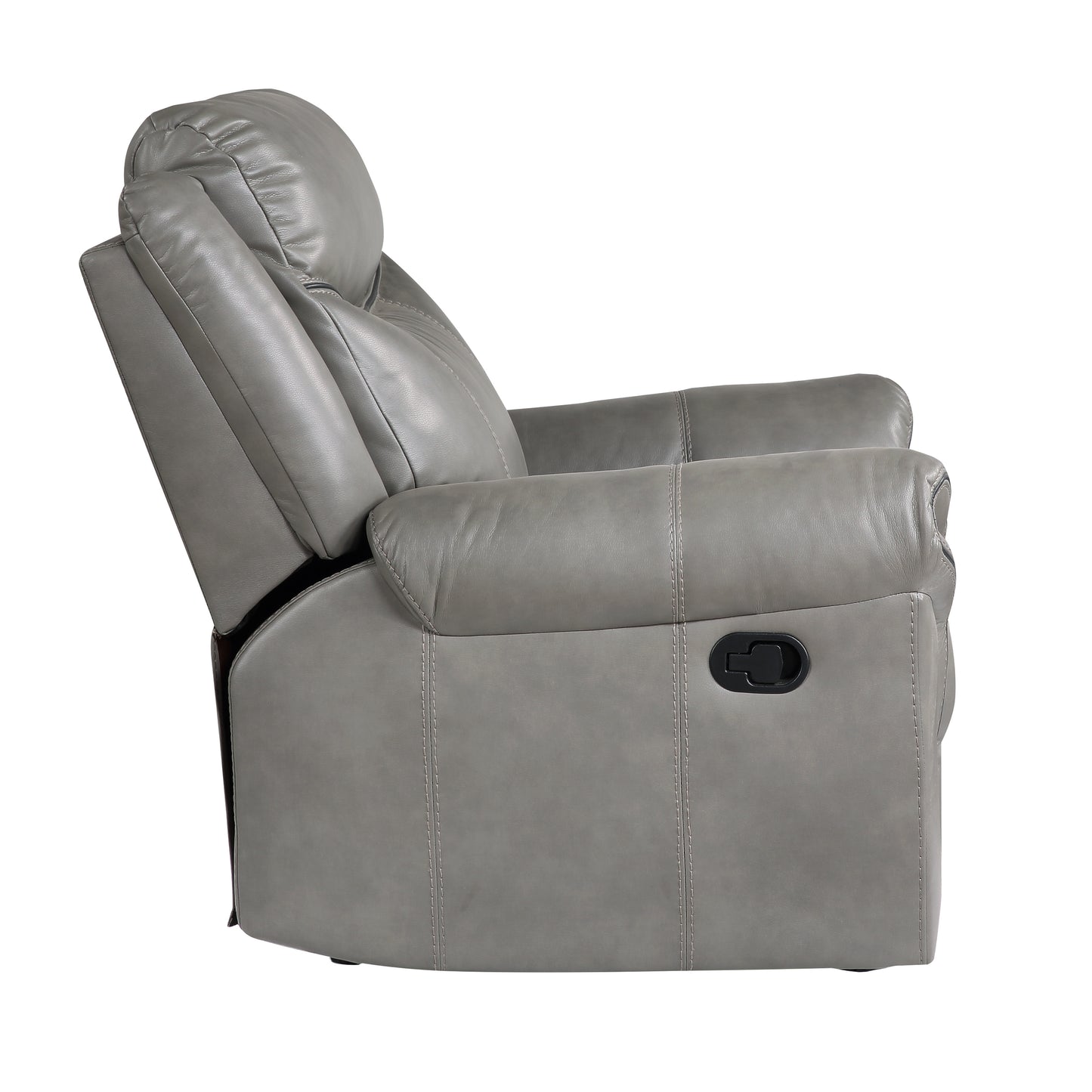 Homelegance Aram Glider Recliner Chair in Gray Faux Leather 8206GRY-1