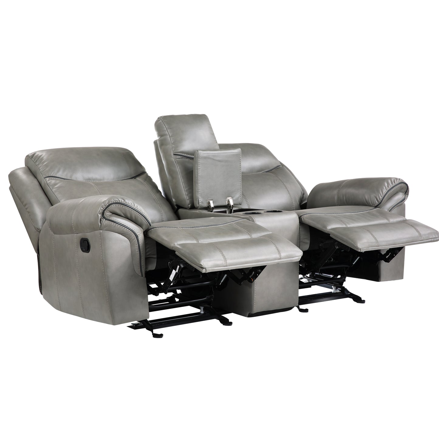 Homelegance Aram Glider Reclining Loveseat in Gray 8206GRY-2