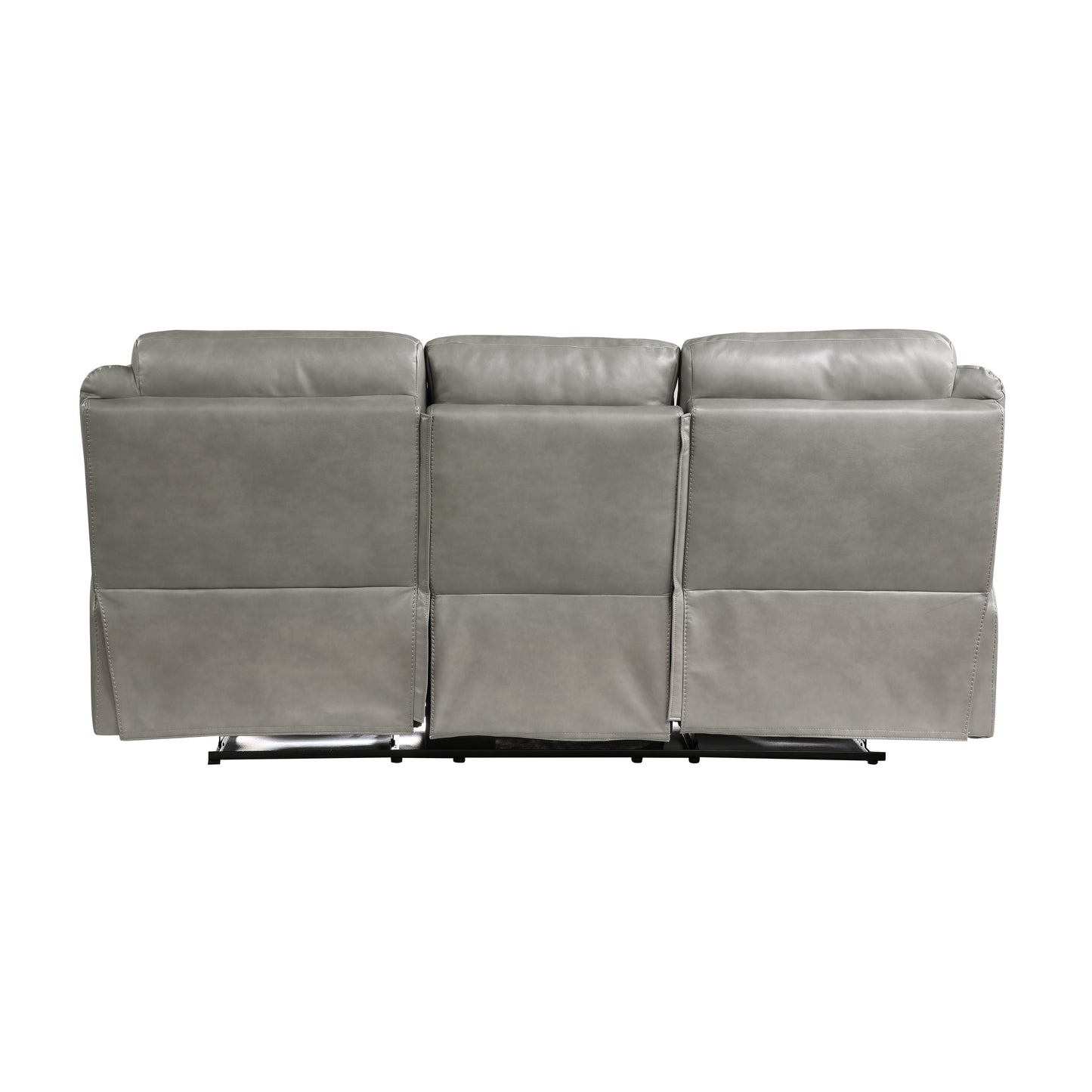 Homelegance Aram Gray Faux Leather Double Reclining Sectional Sofa 8206GRY-3