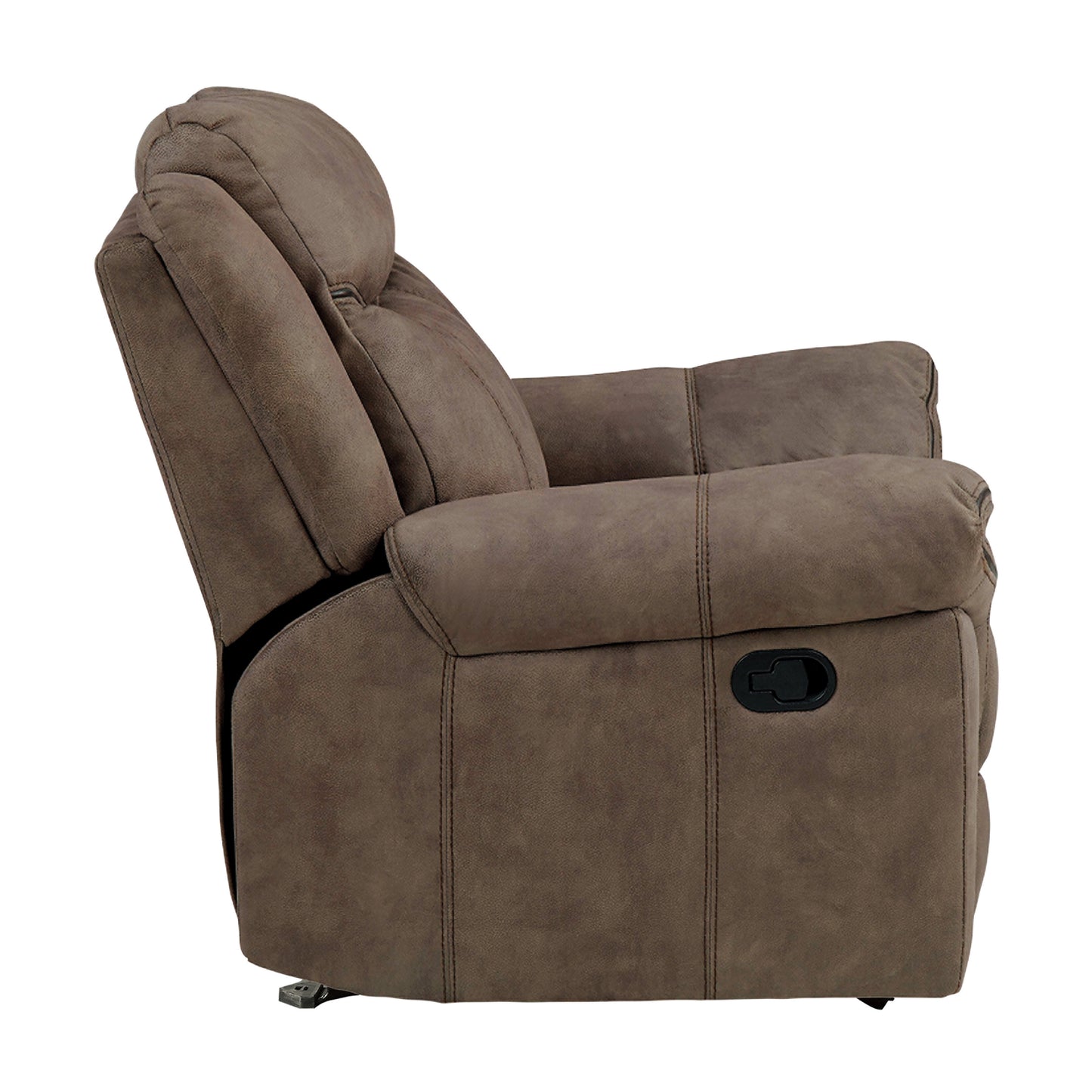 Homelegance Aram Recliner Glider Chair in Brown Polished Microfiber 8206NF-1