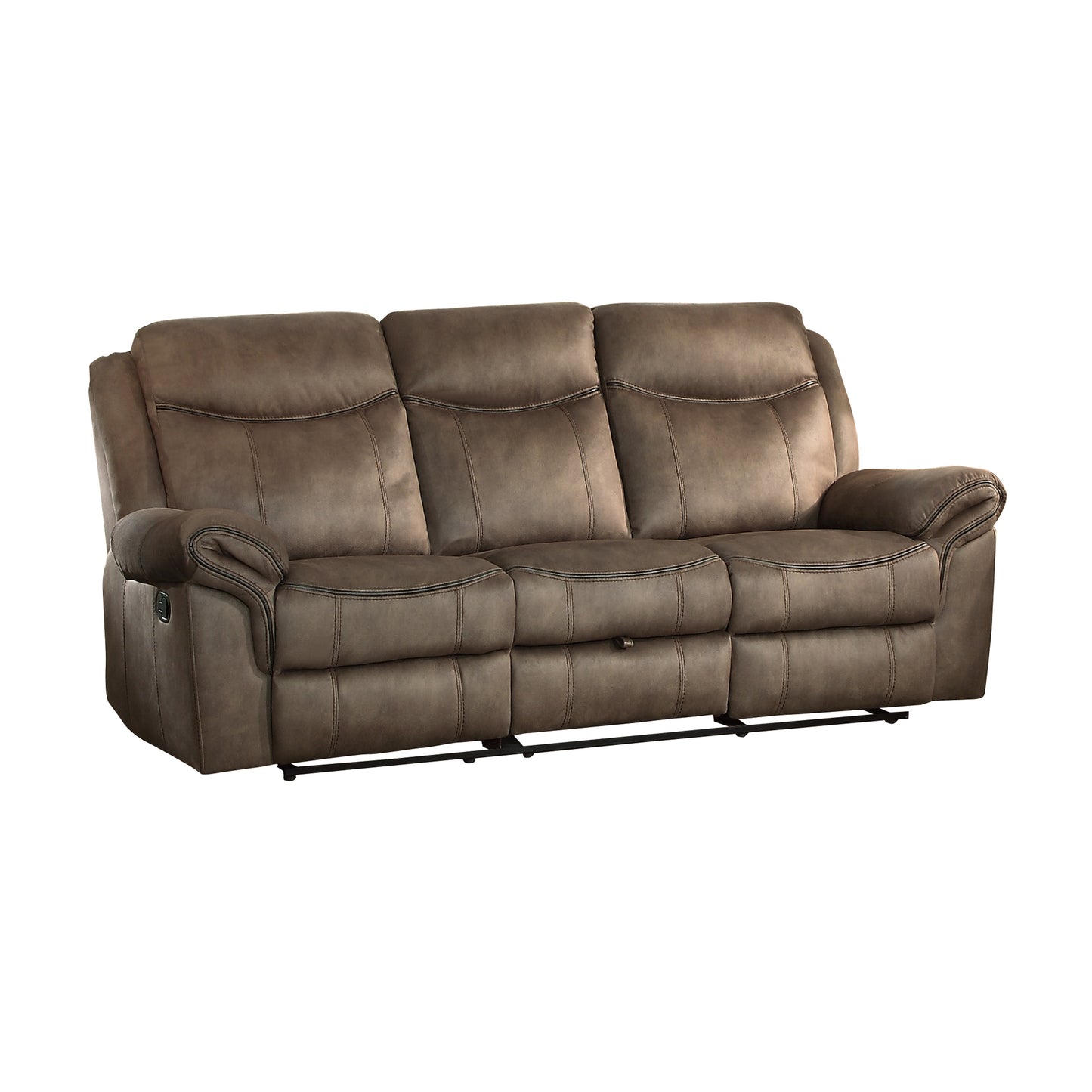 Homelegance Aram Brown Microfiber Double Reclining Sectional Sofa 8206NF-3