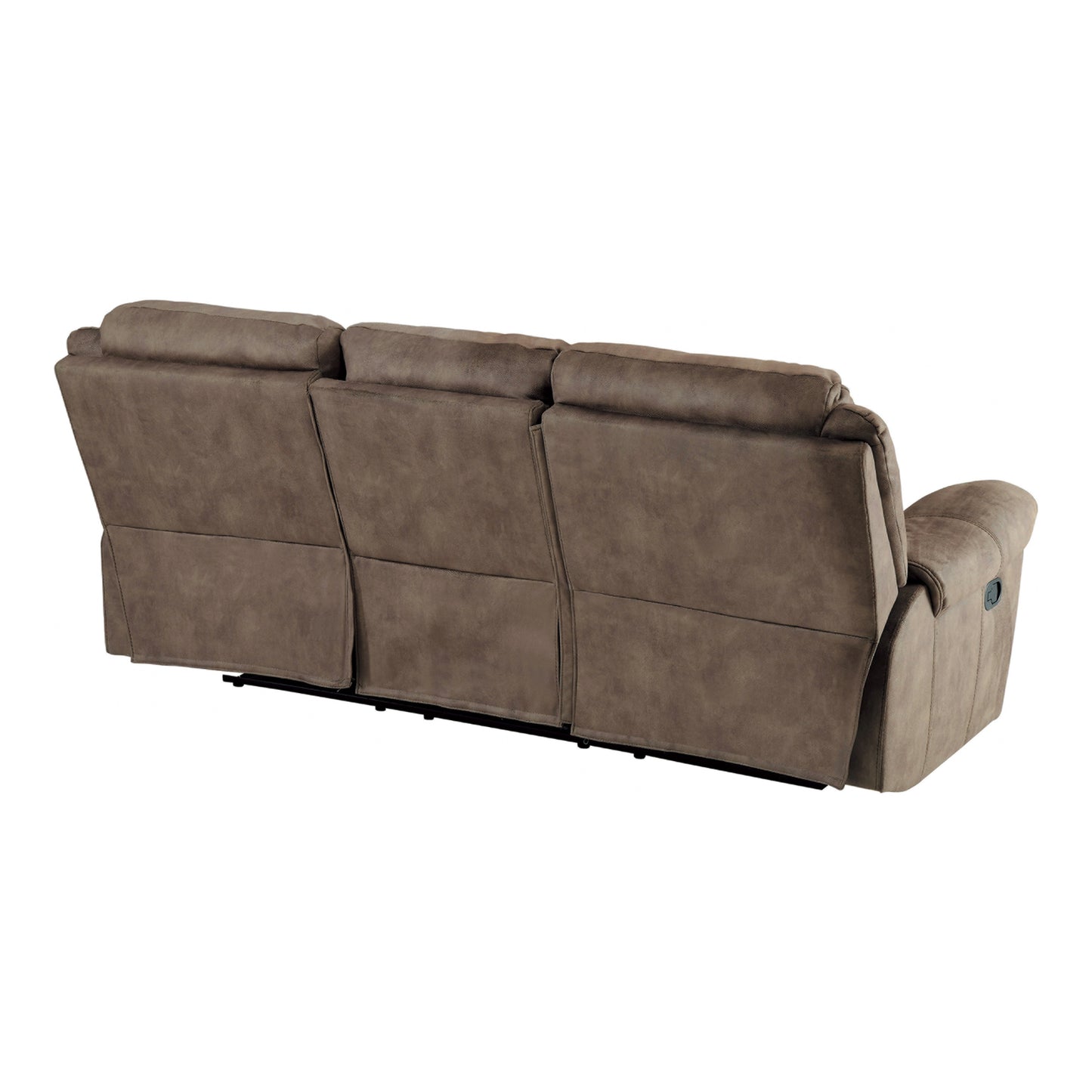 Homelegance Aram Brown Microfiber Double Reclining Sectional Sofa 8206NF-3