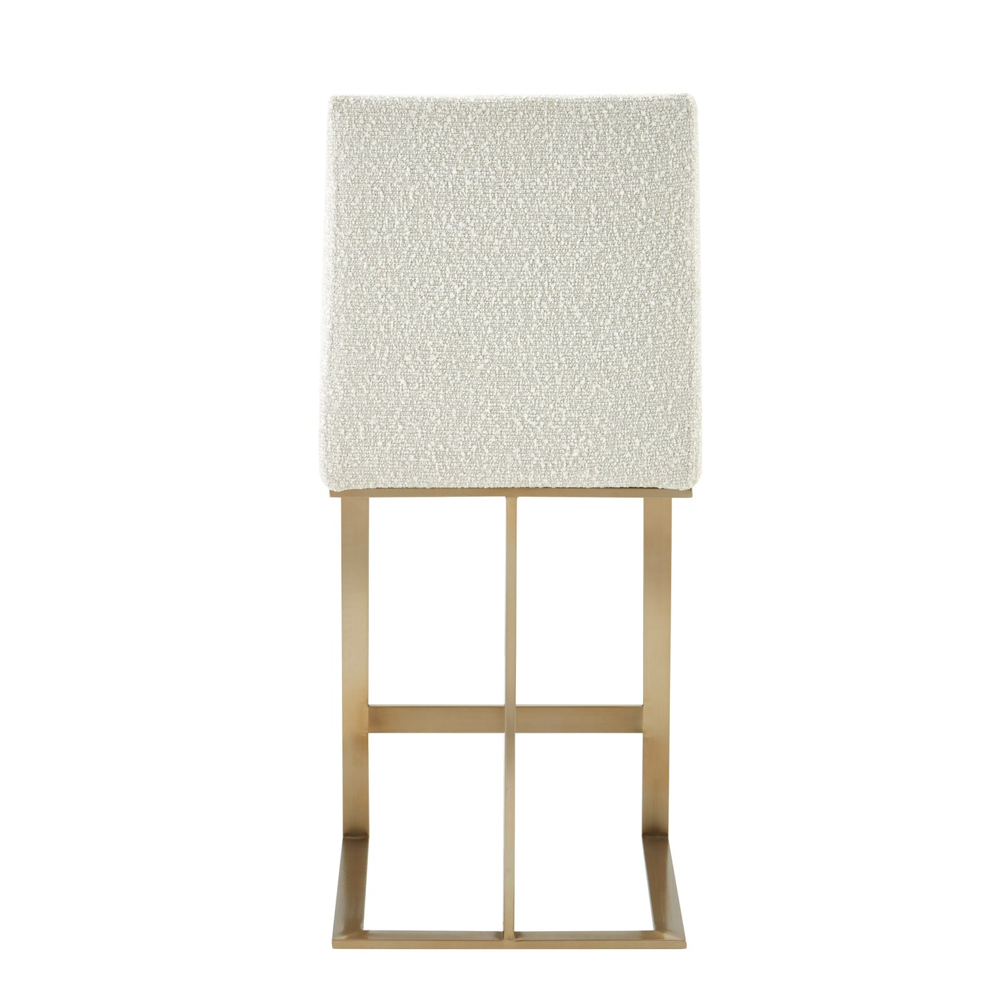 Modrest Frankie Modern Off-White Fabric Antique Brass Counter Chair