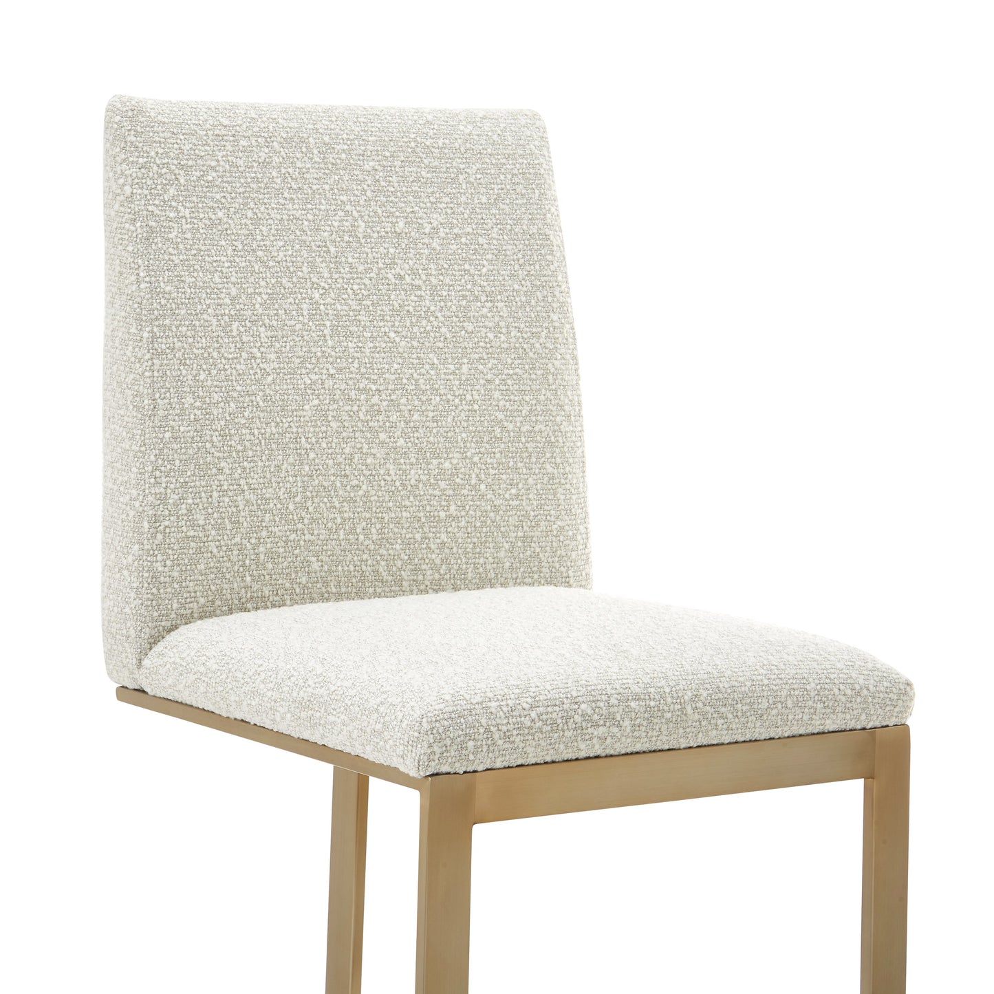 Modrest Frankie Modern Off-White Fabric Antique Brass Counter Chair