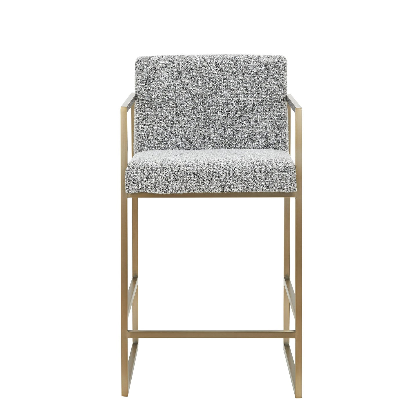 Modrest Suzanne Modern Grey Fabric Antique Brass Counter Chair