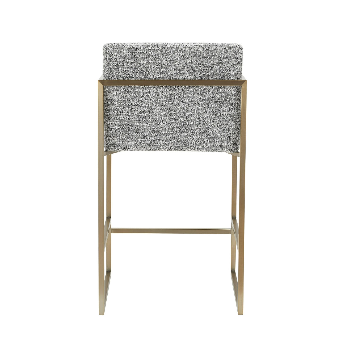 Modrest Suzanne Modern Grey Fabric Antique Brass Counter Chair
