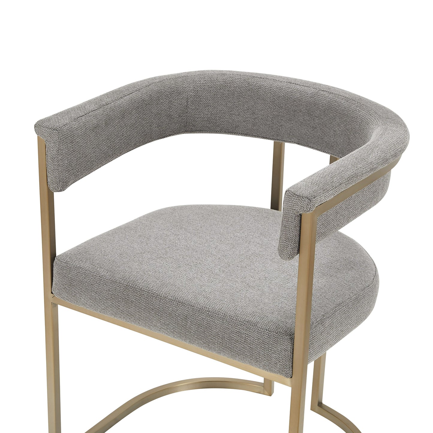 Modrest Byron Modern Grey Fabric Antique Brass Dining Chair