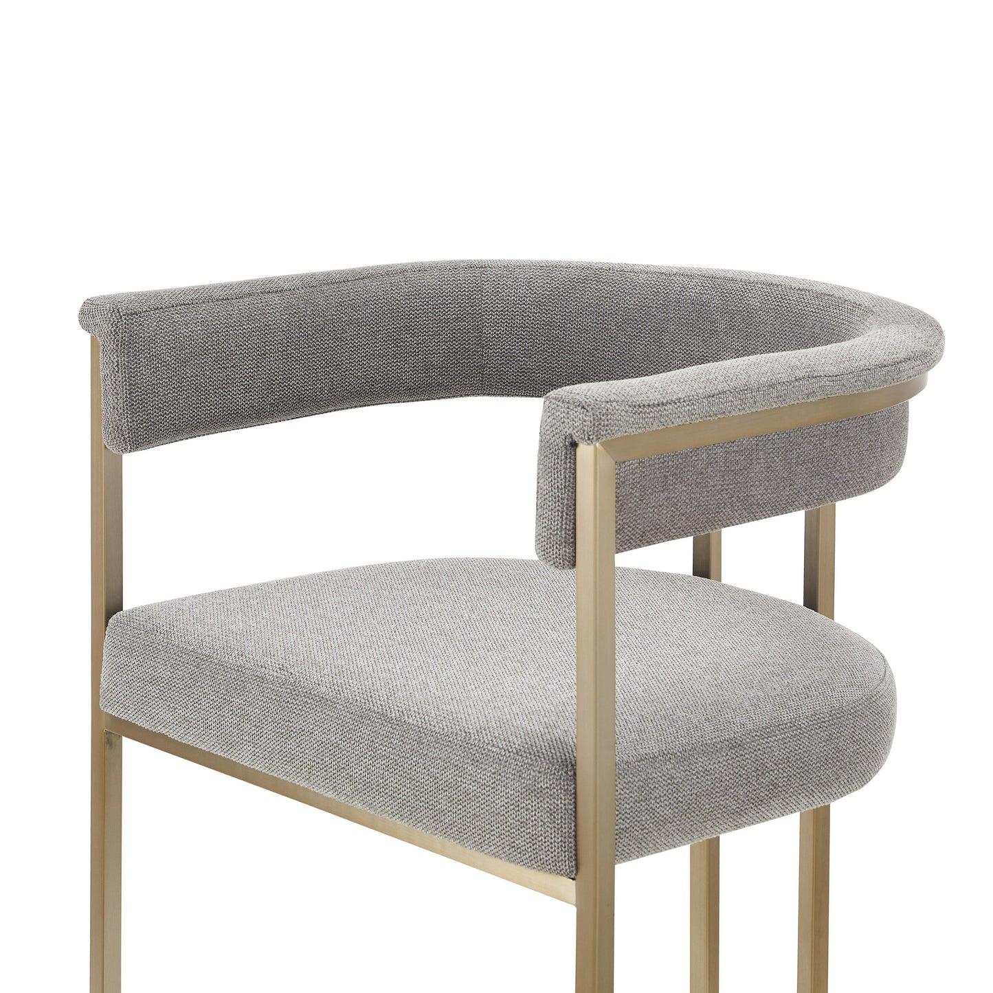Modrest Byron Modern Grey Fabric Antique Brass Counter Chair