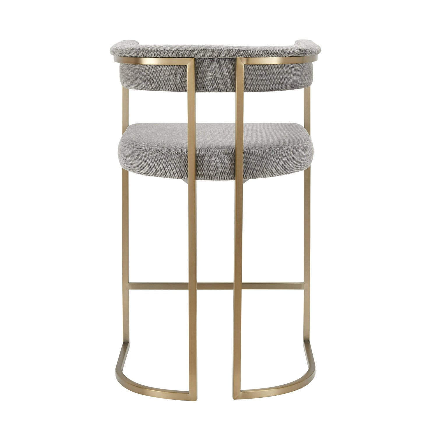 Modrest Byron Modern Grey Fabric Antique Brass Counter Chair