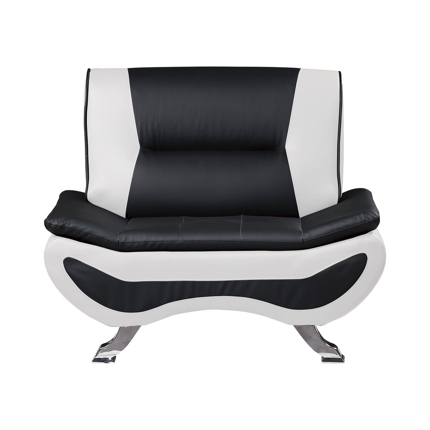 Homelegance Veloce Accent Chair in Black and White Faux Leather 8219-1