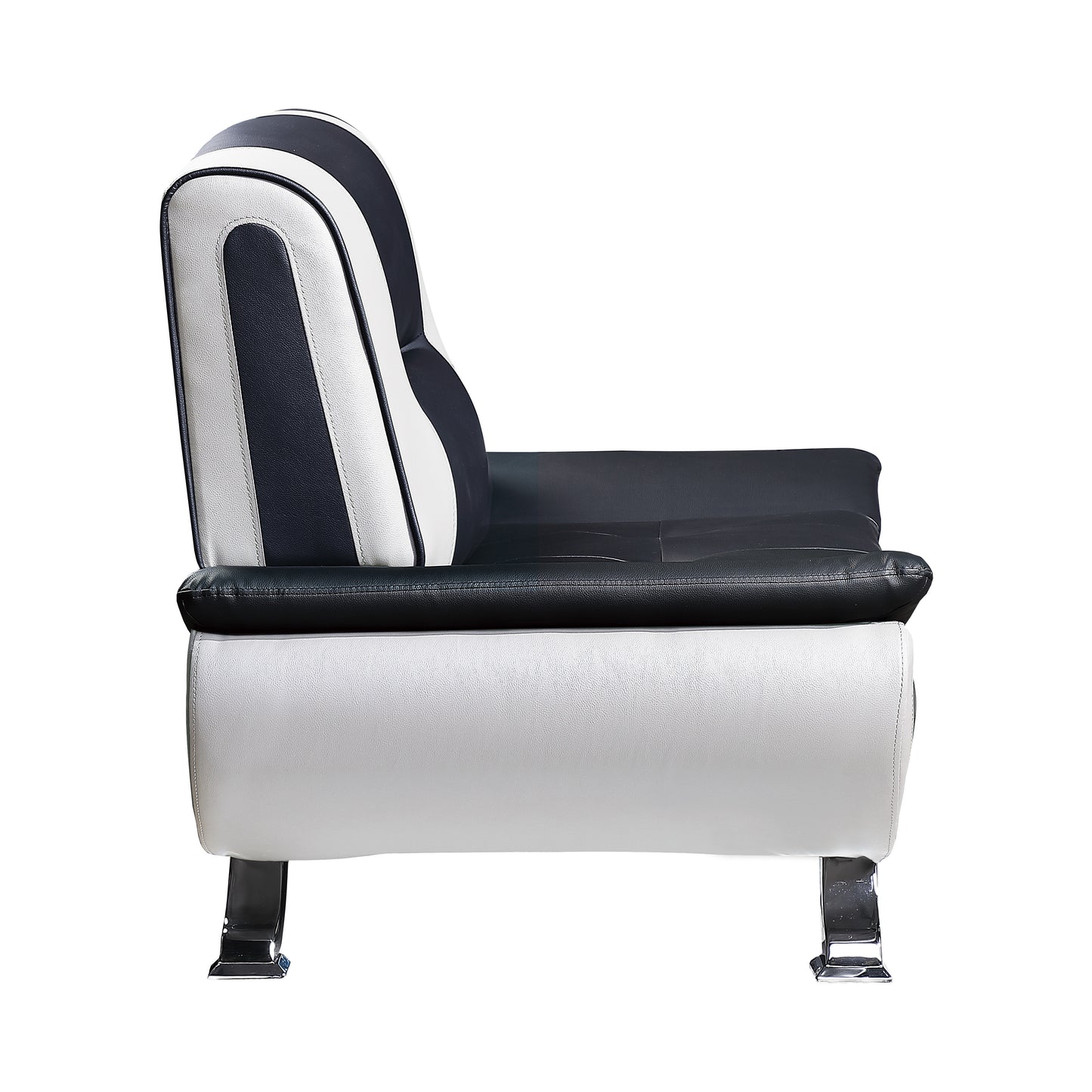 Homelegance Veloce Accent Chair in Black and White Faux Leather 8219-1