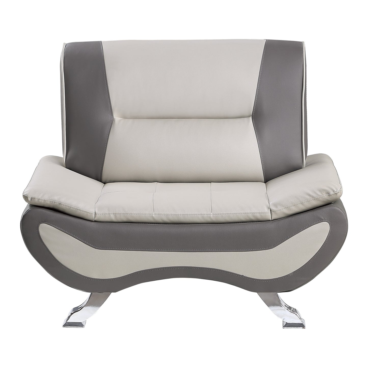 Homelegance Veloce Accent Chair in Beige and Gray Faux Leather 8219BEG-1