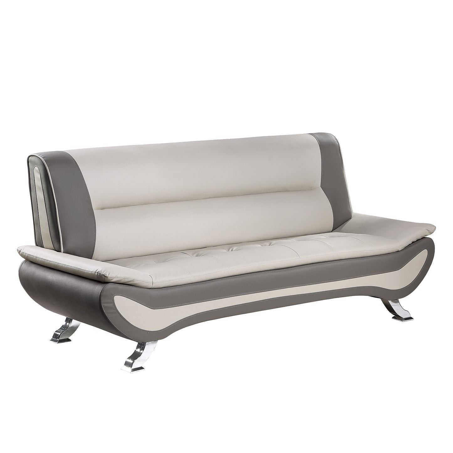 Homelegance Veloce Sectional Sofa Beige Gray Faux Leather 8219BEG-3