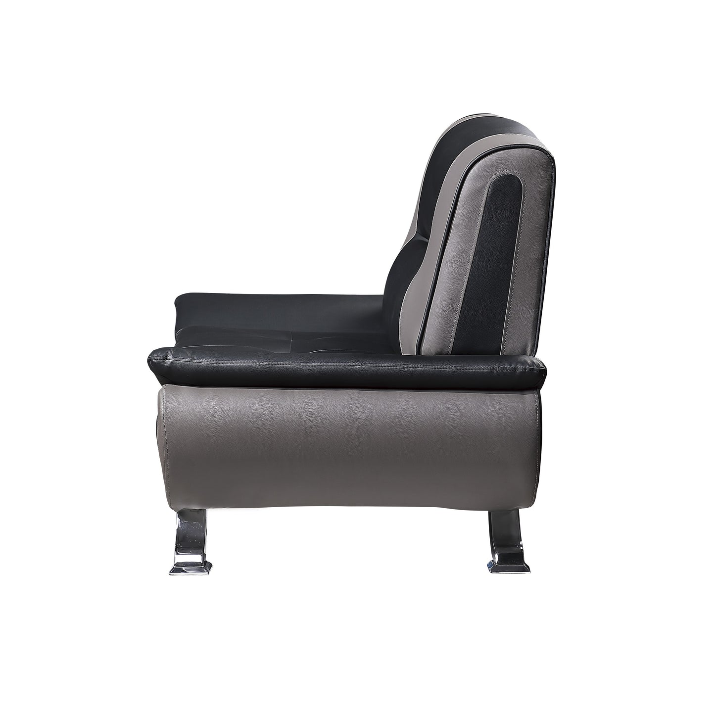 Homelegance Veloce Accent Chair in Black Faux Leather with Chrome Feet 8219BLK-1