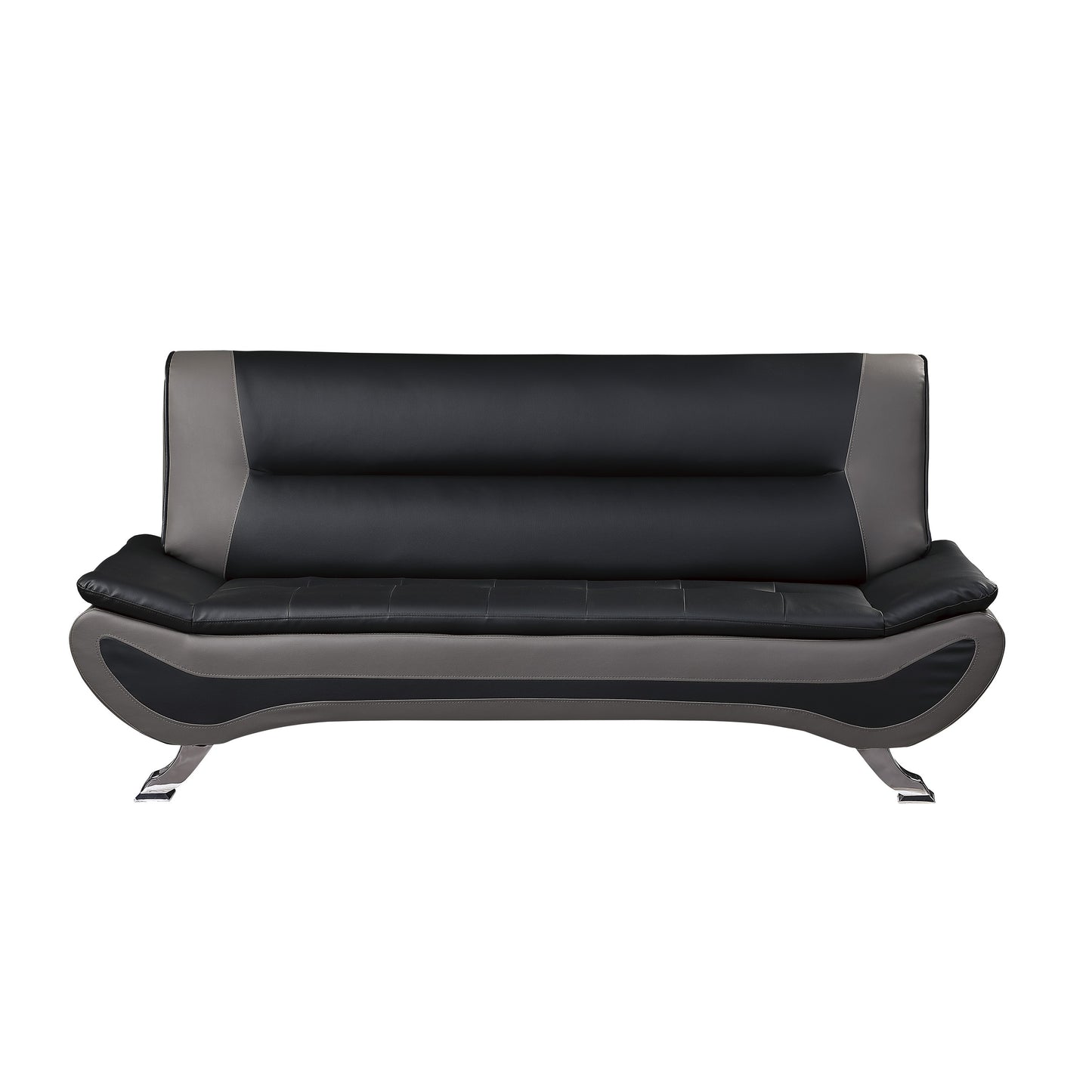 Homelegance Veloce Black Gray Faux Leather Sectional Sofa 8219BLK-3