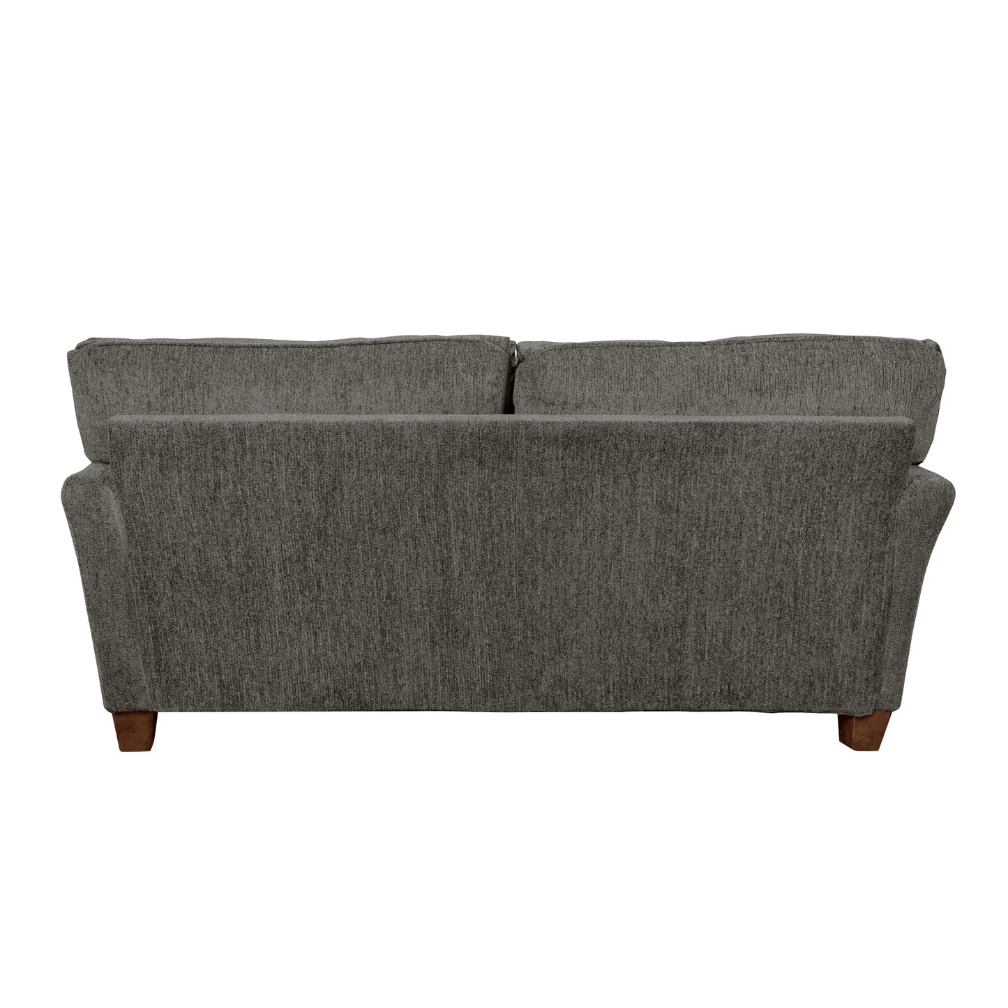 Homelegance Alain Loveseat in Brownish Gray Chenille with Dark Cherry Legs 8225-2