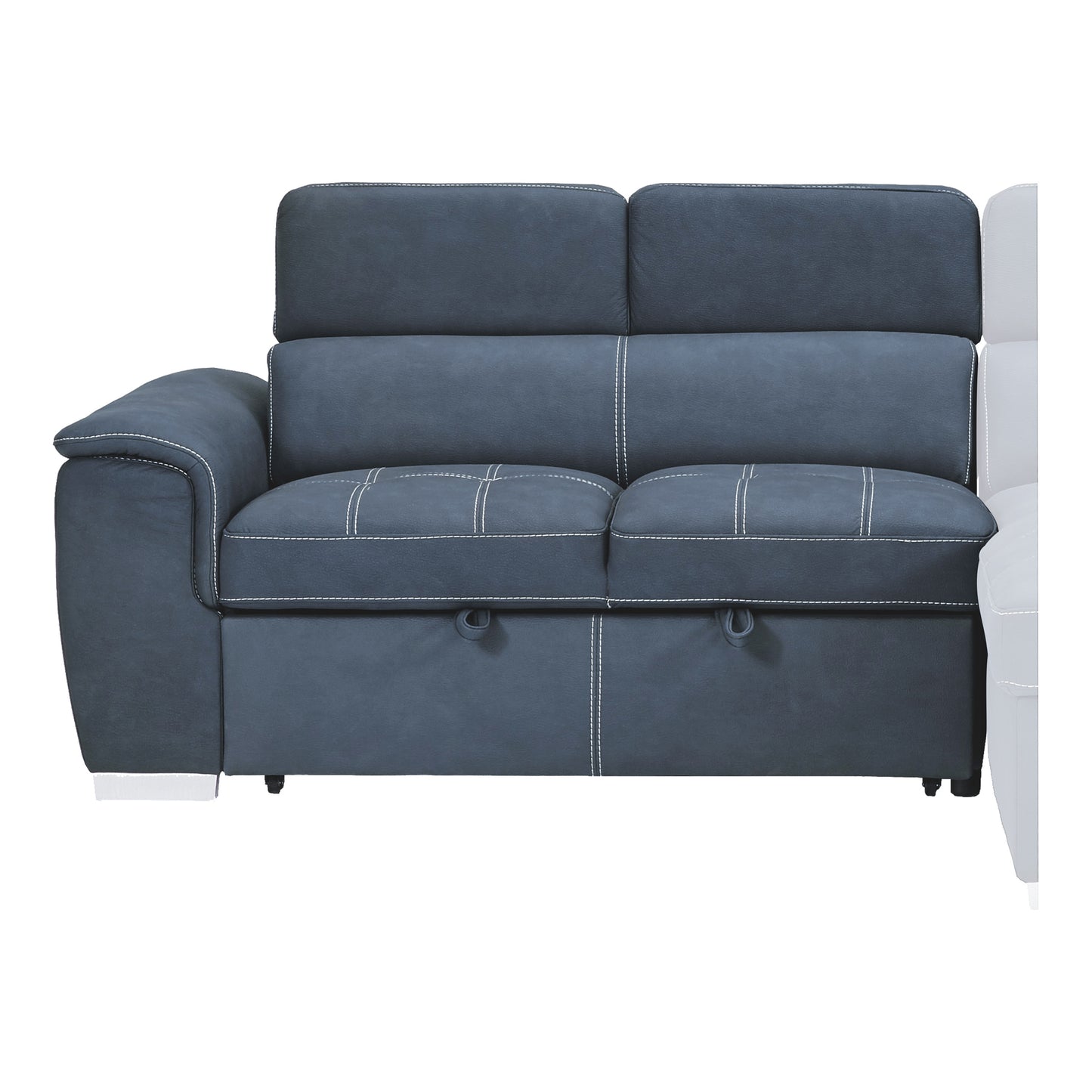 Homelegance Ferriday Sectional Sofa Blue Microfiber with Hidden Storage 8228BU