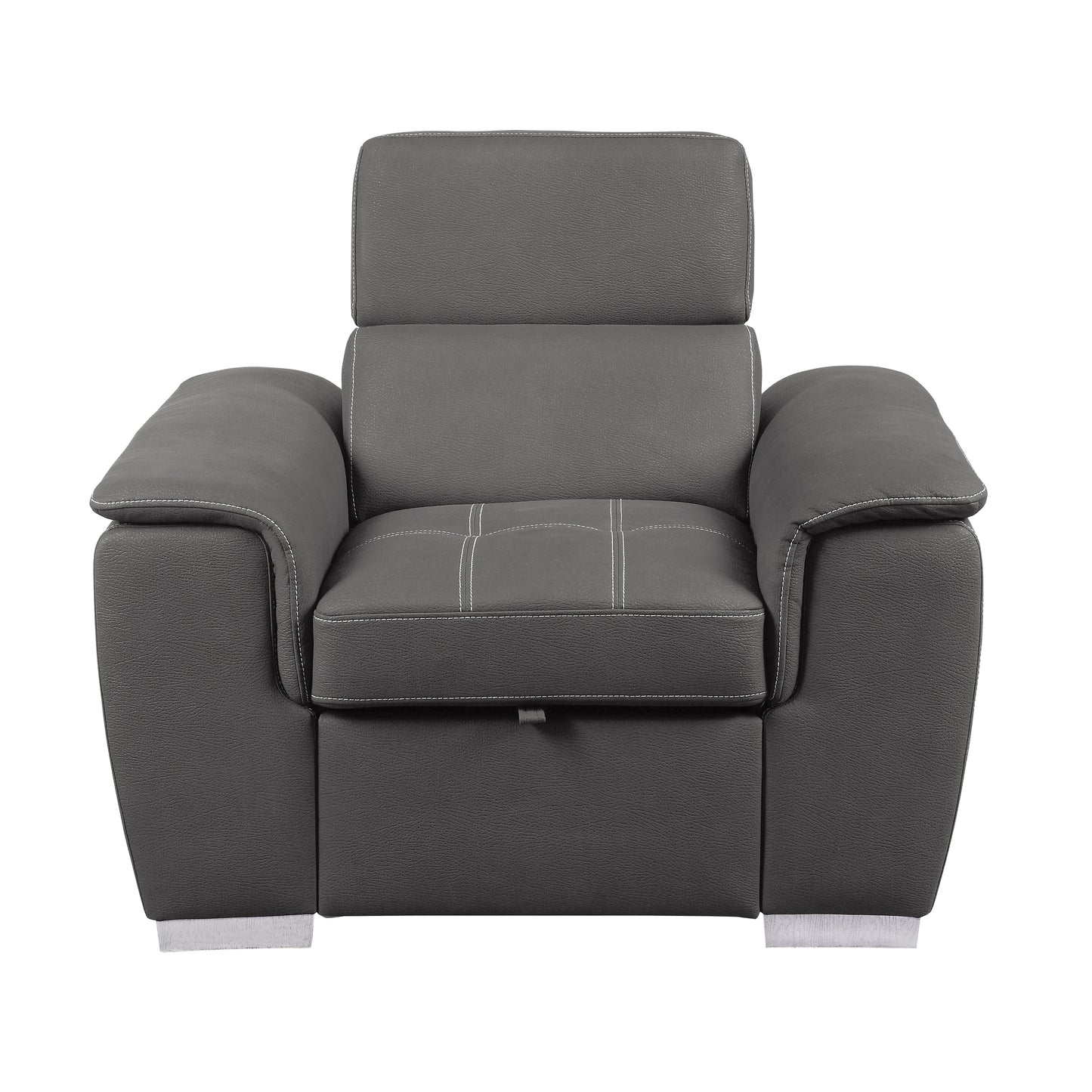 Homelegance Ferriday Accent Chair with Pull-out Ottoman Gray 8228GY-1