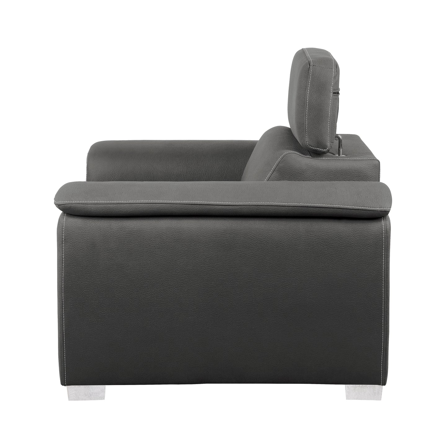 Homelegance Ferriday Accent Chair with Pull-out Ottoman Gray 8228GY-1