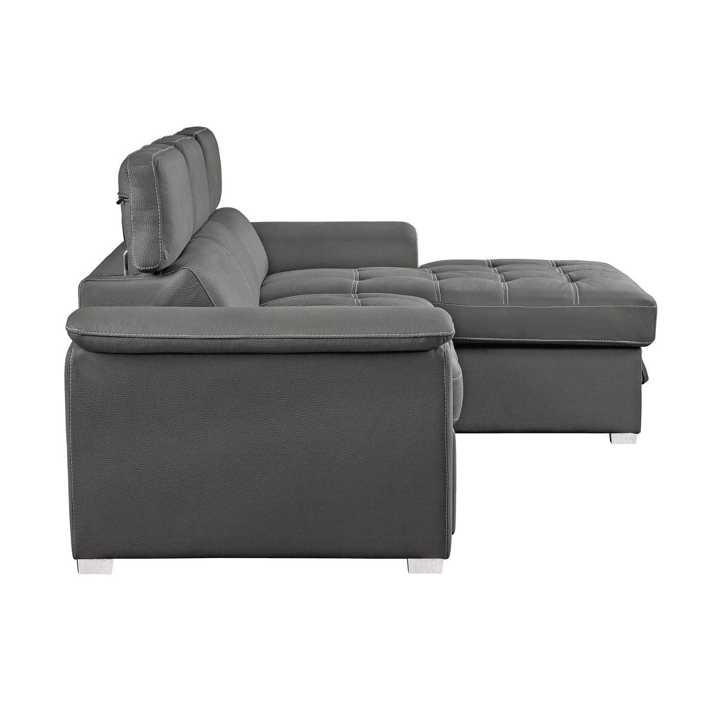 Homelegance Ferriday Sectional with Adjustable Headrests in Gray 8228GY