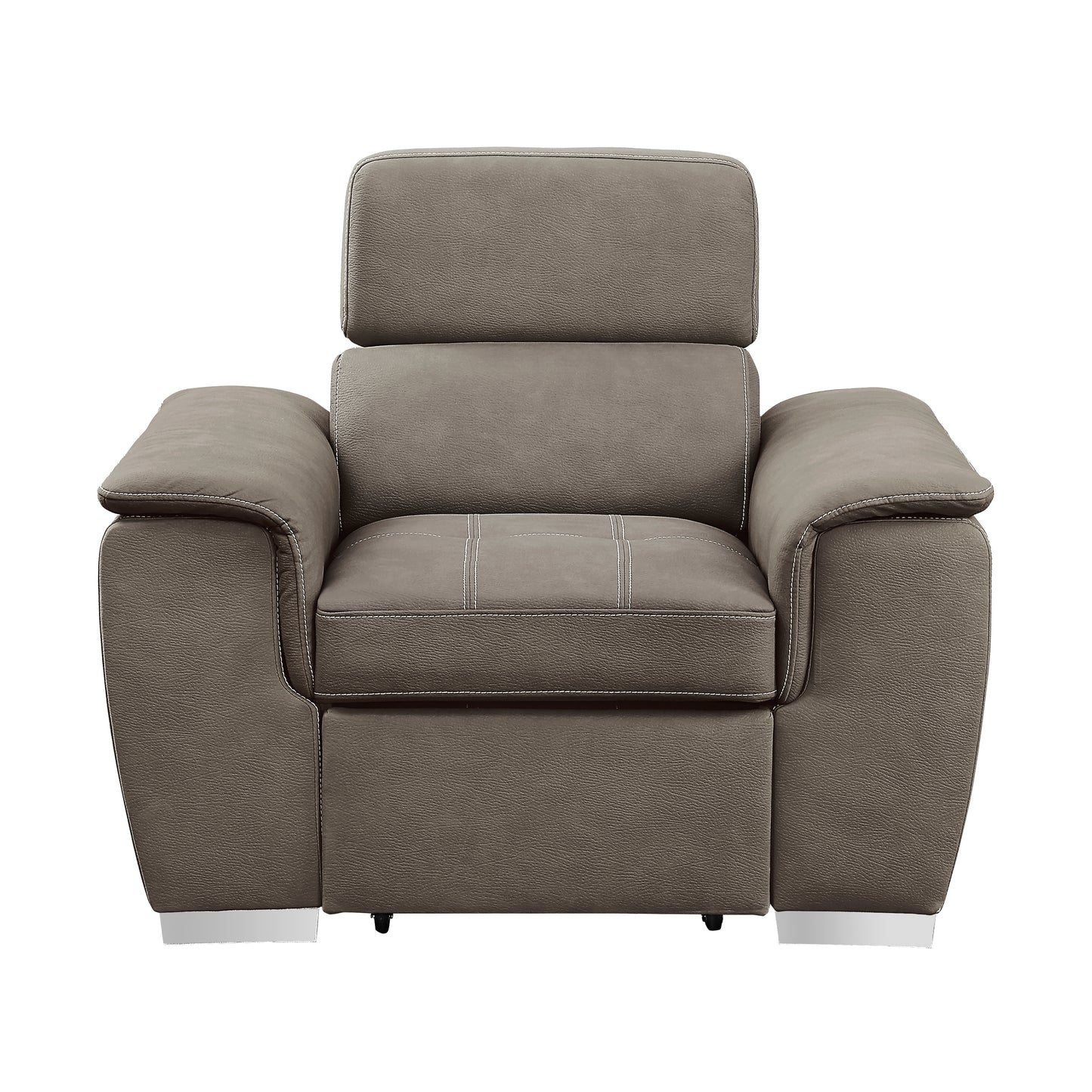 Homelegance Ferriday Accent Chair with Pull-out Ottoman in Textured Taupe 8228TP-1