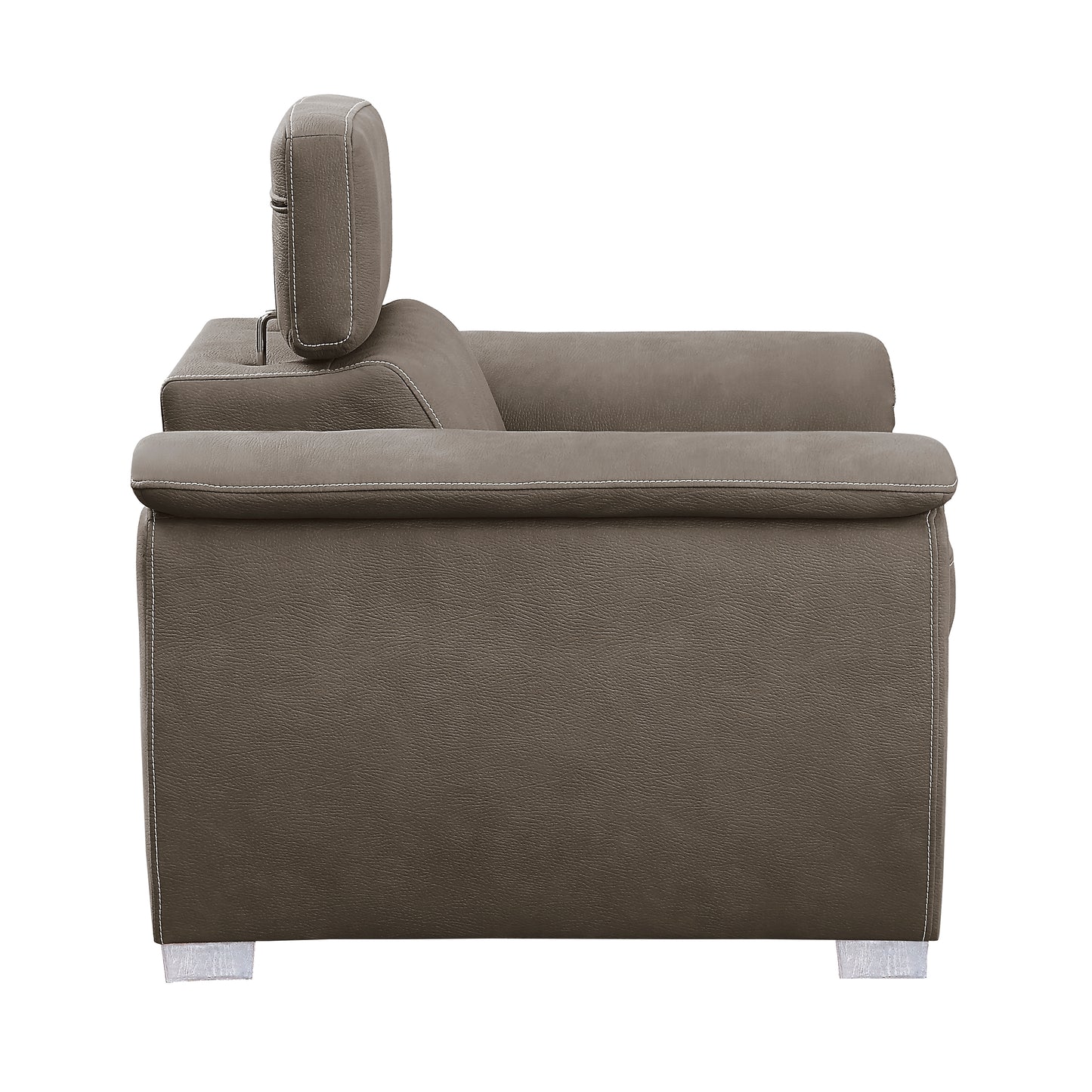 Homelegance Ferriday Accent Chair with Pull-out Ottoman in Textured Taupe 8228TP-1