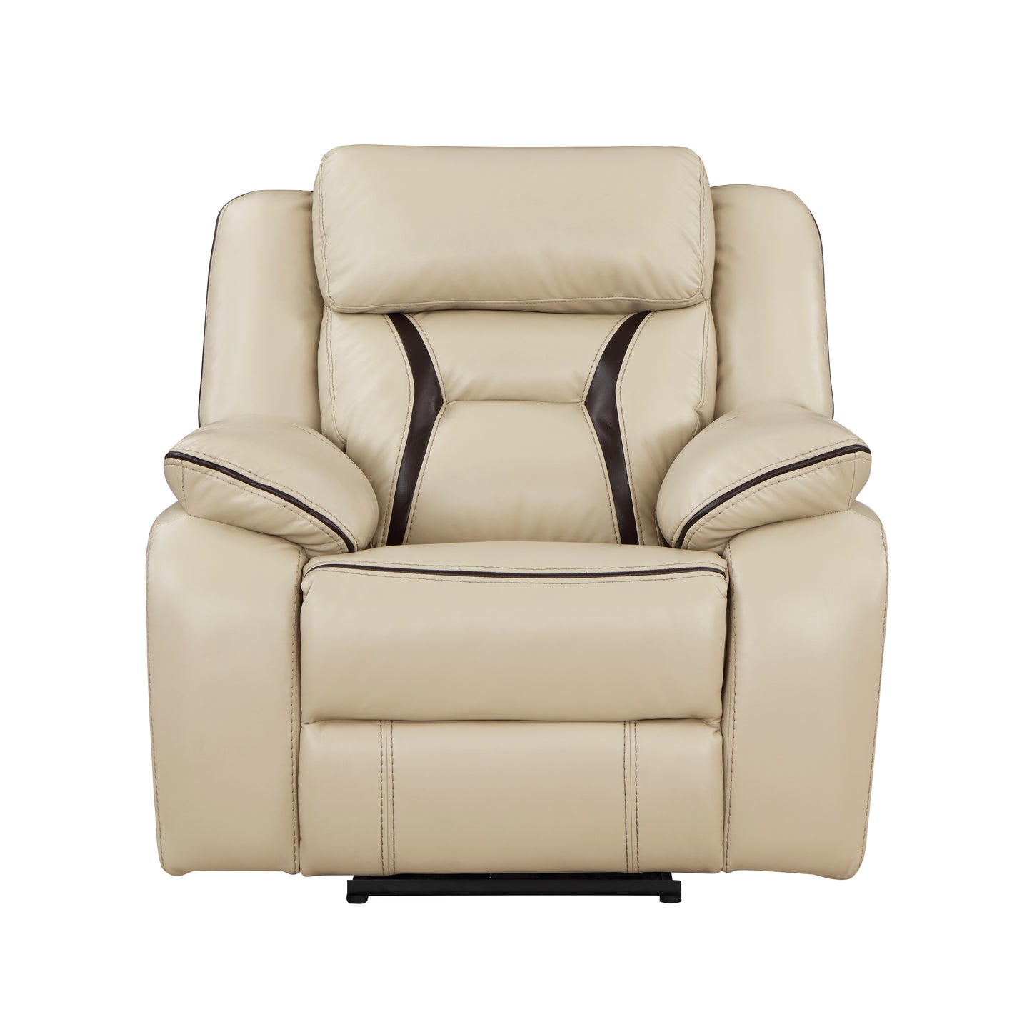 Homelegance Amite Reclining Chair Power Recliner in Beige Faux Leather 8229NBE-1PW