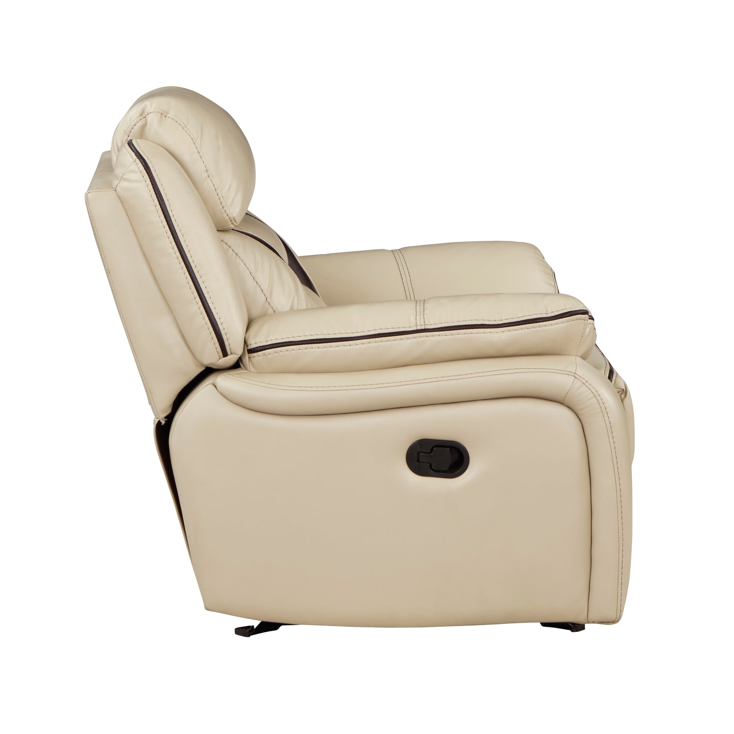 Homelegance Amite Glider Recliner Chair in Beige Faux Leather 8229NBE-1