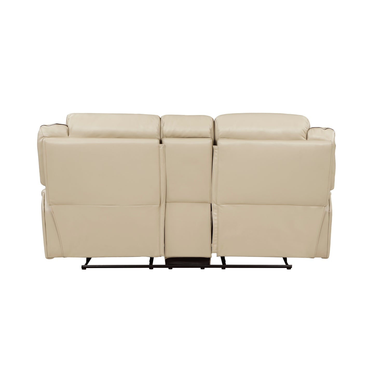 Homelegance Amite Loveseat Reclining with Center Console in Beige 8229NBE-2