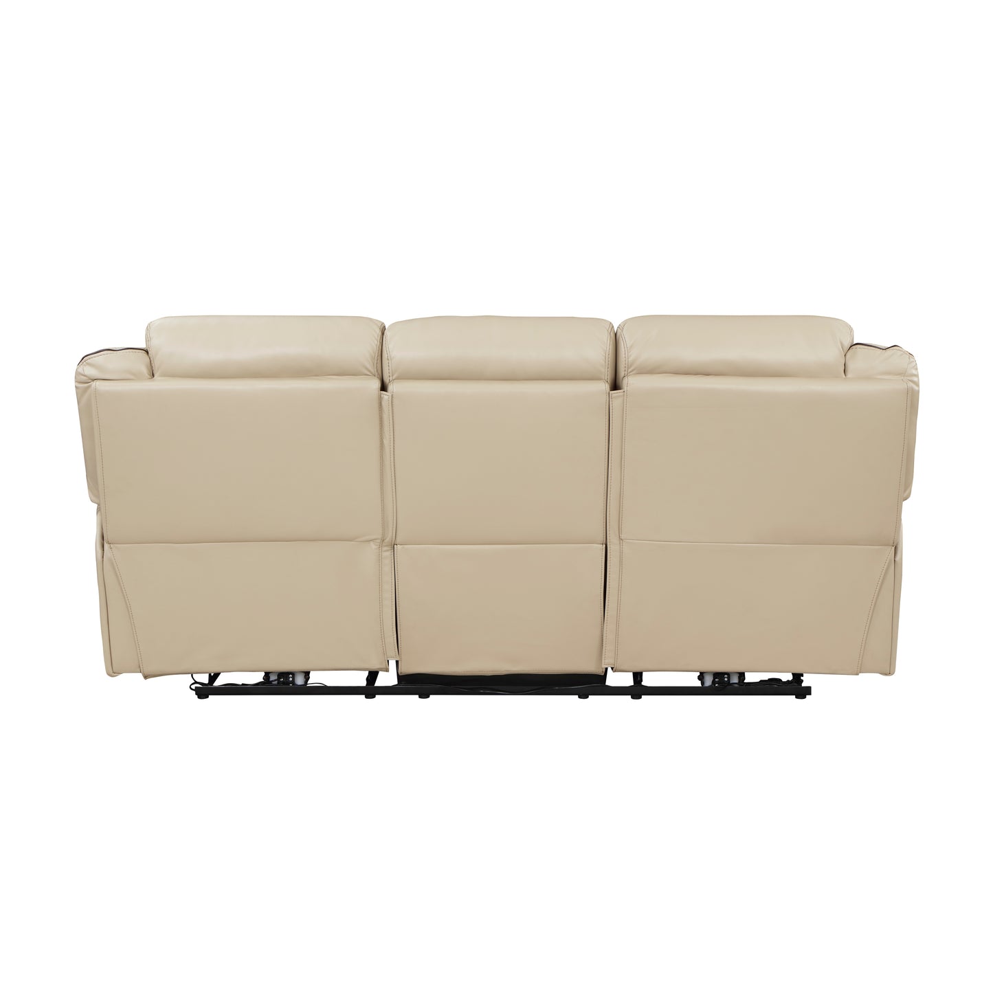 Homelegance Amite Sectional Sofa Beige Faux Leather Power Recline 8229NBE-3PW