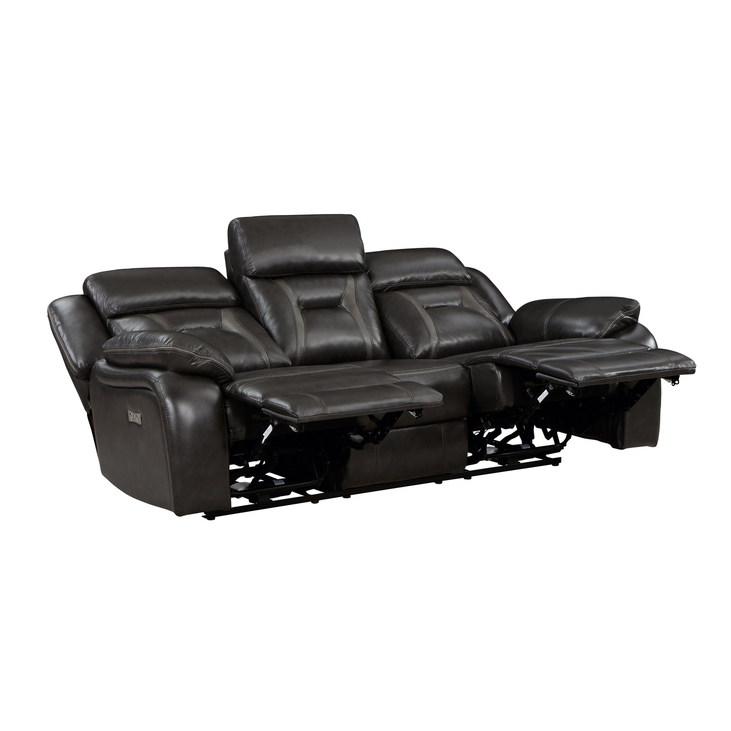 Homelegance Amite Sectional Sofa Dark Gray with USB Charging 8229NDG-3PW