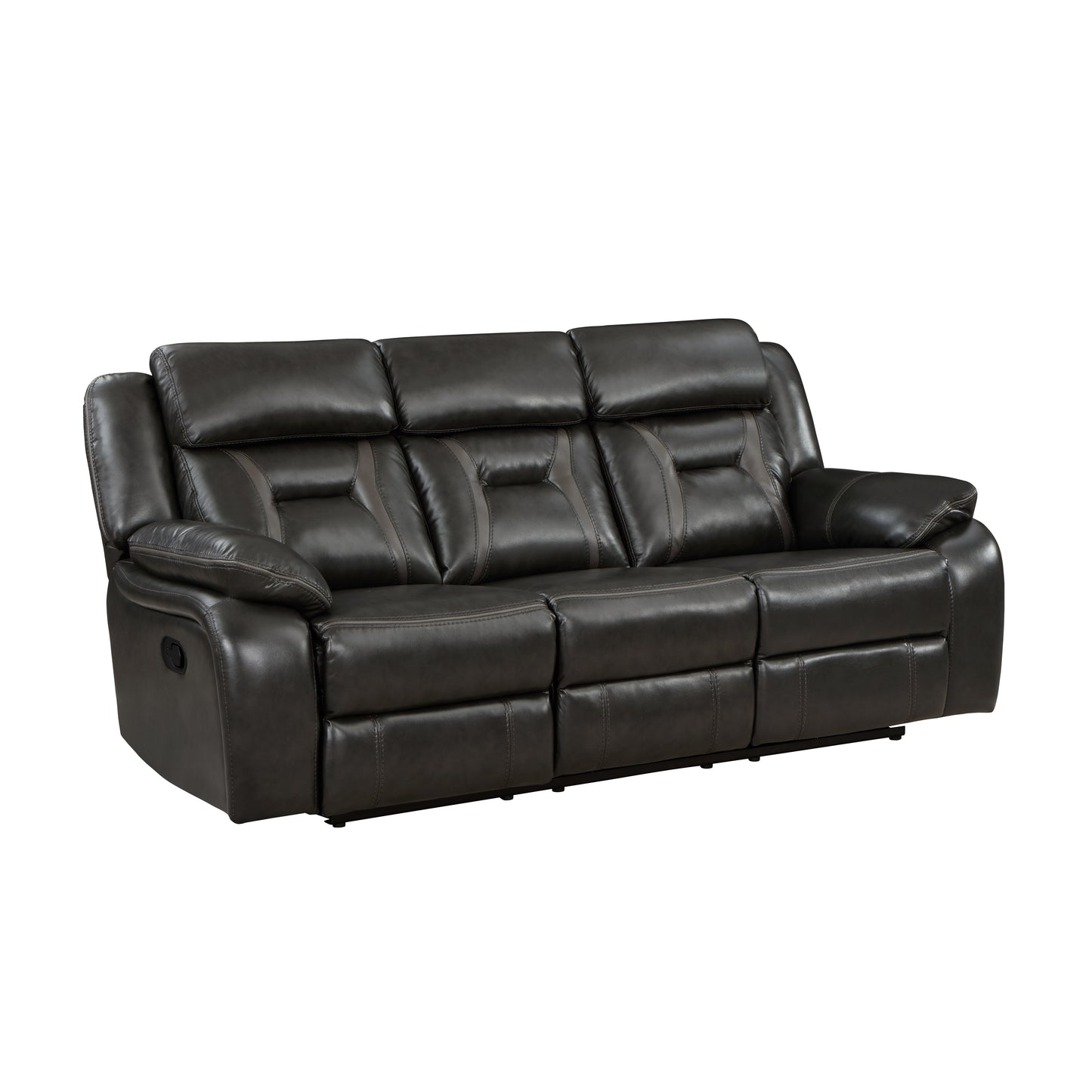 Homelegance Amite Sectional Sofa Dark Gray Faux Leather 8229NDG-3